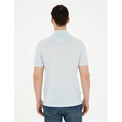 Açık Mavi Slim Fit Merserize Tişört