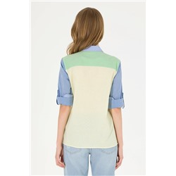 Kadın Neon Sarı Uzun Kollu Gömlek