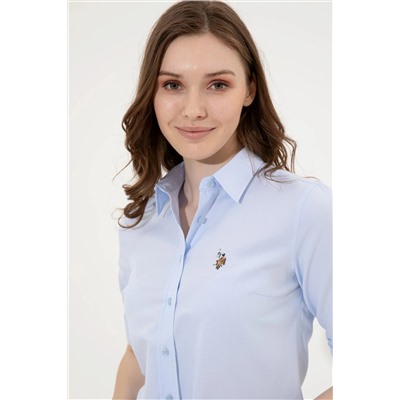 Kadın Açık Mavi Uzun Kollu Basic Gömlek