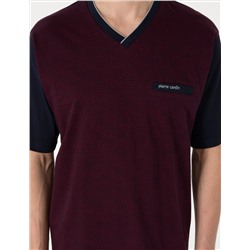Bordo Kısakol 3'lü Jakarlı Pijama Takımı