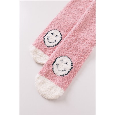 Calcetines largos Smiley rosa