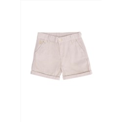 Kız Çocuk Bej Dokuma Şort