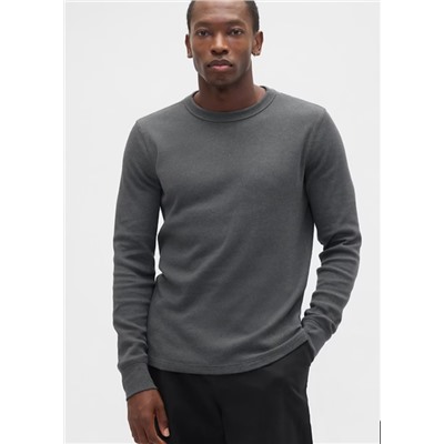 Waffle-Knit Crewneck T-Shirt