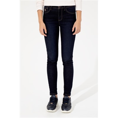 Kadın Koyu Mavi Skinny Fit Jean Pantolon