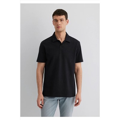 Mavi Siyah Polo Tişört Loose Fit / Bol Rahat Kesim 0611904-900