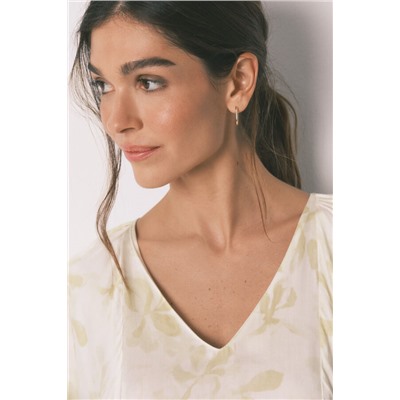 Camisón largo estampado manga ancha