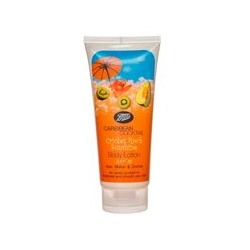 Лосьон для тела Cricket Rock Sunshine серии Caribbean Cocktail SPF15 с киви, орхидеей и дыней от Boots 200 мл / Boots Caribbean Cocktail Cricket Rock Sunshine Body Lotion SPF15 200 ml