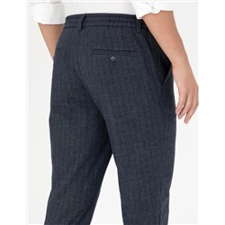 Lacivert Ekstra Slim Fit Çizgili Kumaş Pantolon