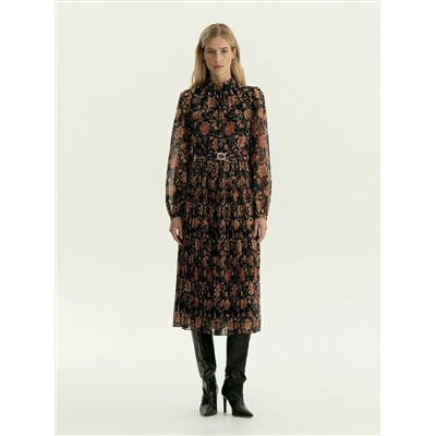 Платье макси из шифона с цветочным принтом, PL1754/esta