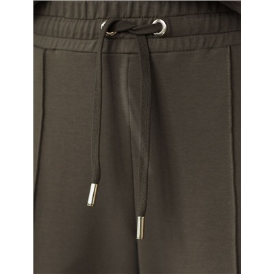 Прямые трикотажные брюки на резинке из футера двухнитки эластичные