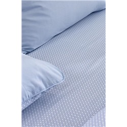 Clodia King Size %100 Pamuk Baskılı Saten Nevresim Takımı - Mavi