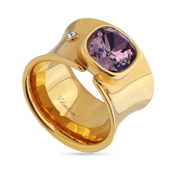 Кольцо Триумф (кристаллы SW бургунди 10мм; покрытие золото), Есть комплект