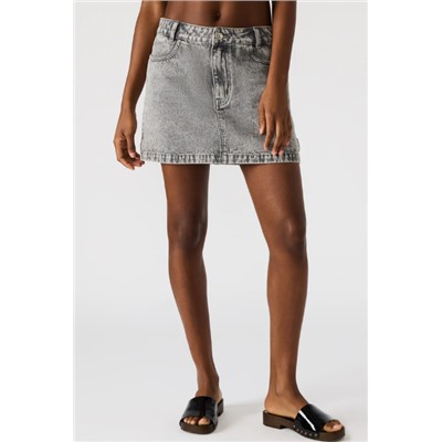 Abaco Denim Skirt Light Grey