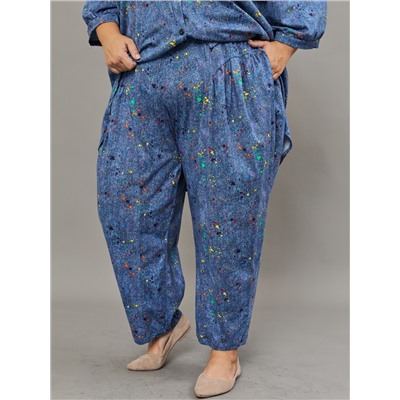 Костюм женский с брюками больших размеров (К-01 клякса)