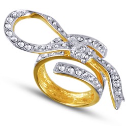 Кольцо (кристаллы SW белые; покрытие золото)