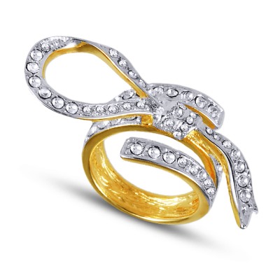 Кольцо (кристаллы SW белые; покрытие золото)