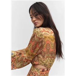 Vestido estampado aberturas