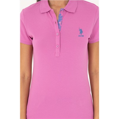 Kadın Pembe Basic Polo Yaka Tişört