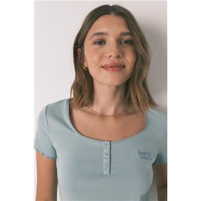 Camiseta manga corta algodón verde