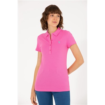 Kadın Pembe Basic Polo Yaka Tişört