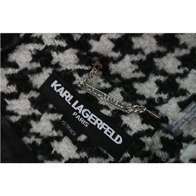 Женское пальто с узором пье-де-пуль (гусиная лапка)  Kar*l Lagerfel*d