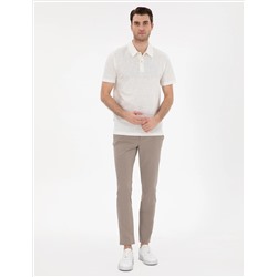 Ekru Slim Fit Polo Yaka Tişört