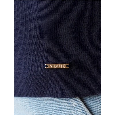 Джемпер с воротником-поло с коротким рукавом тонкой вязки из вискозы