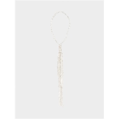 Игрушка елочная, 17 см, бисер, серебристая, Кисточка, New year