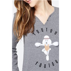 Футболка Paola антрацит под мрамор