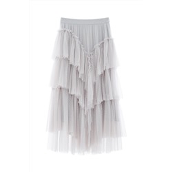 Falda avolantada Gris