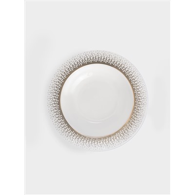 Сервиз обеденный, 12 перс, 50 пр, фарфор F, бело-зеленый, с золотистым кантом, матовый, Virtus