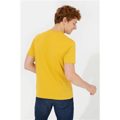 Erkek Safran Bisiklet Yaka Tişört