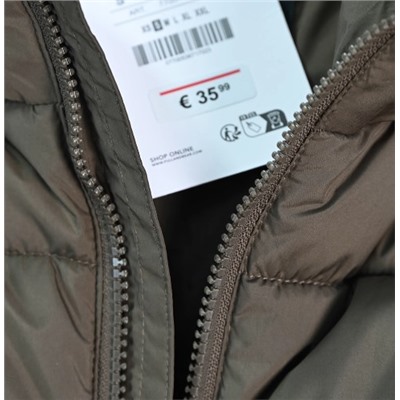 Мужская простая стеганая куртка с капюшоном PULL&BEA*R