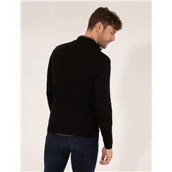 Siyah Slim Fit Triko Hırka