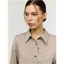 Бежевая рубашка в полоску