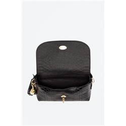 Bandolera de piel Negro y dorado - Firenze Artegiani