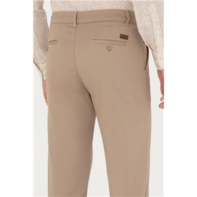 Erkek Koyu Bej Kanvas Pantolon