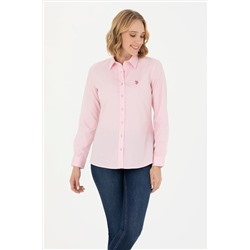 Kadın Pembe Uzun Kollu Basic Gömlek
