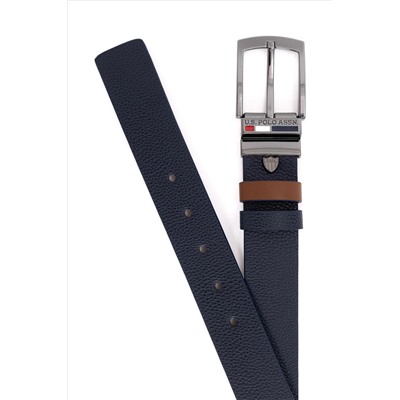 Erkek Çift Taraflı Lacivert Kemer