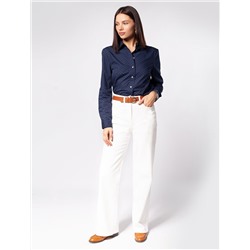 Блузка прямого силуэта из ткани с принтом