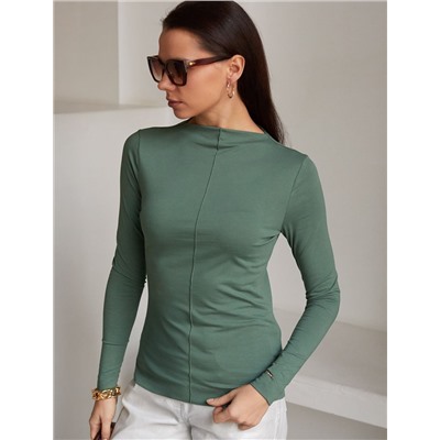 Джемпер с цельнокроеным воротом из премиального хлопка