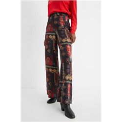Pantalón ancho cenefas étnicas
