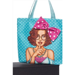 AYSHOME, Popart Desen Bez Sarı Puantiyeli Plaj Alışveriş Çantası