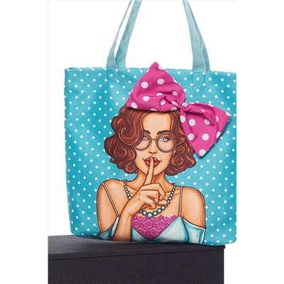 AYSHOME, Popart Desen Bez Sarı Puantiyeli Plaj Alışveriş Çantası