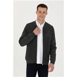 Erkek Antrasit Melanj Triko Hırka