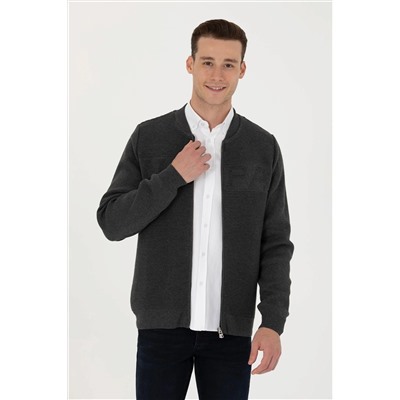 Erkek Antrasit Melanj Triko Hırka