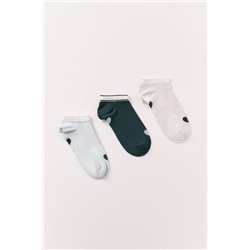 Pack 3 calcetines cortos estampado corazón
