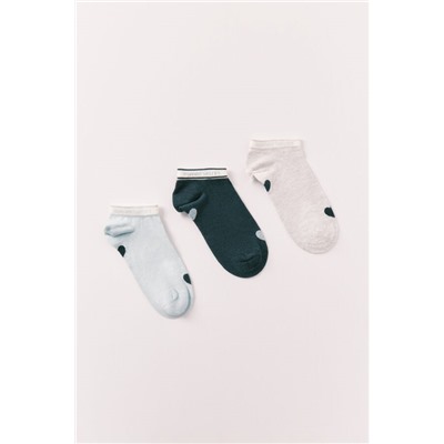 Pack 3 calcetines cortos estampado corazón