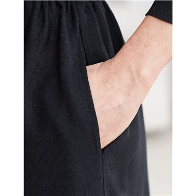 Платье с цельнокроеным рукавом изо льна с вискозой