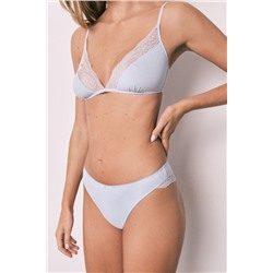 Pack 2 bragas brasileñas algodón azul y  blanco